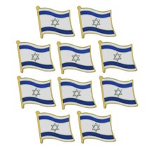 10 ISRAEL FLAG PINS 0.5&quot; Israeli National Pride Lapel Pin Hat Tie Tack B... - $242.42 MXN