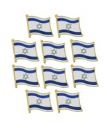 10 ISRAEL FLAG PINS 0.5&quot; Israeli National Pride Lapel Pin Hat Tie Tack B... - $242.42 MXN