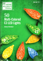 HOME ACCENTS HOLIDAY 1002 307 717 50CT MULTICOLOR LED C3 16&#39; GREEN STRIN... - $19.98