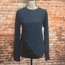 Nine West Active Womens Blue &amp; Black Long Sleeve Shirt S MSRP $58 - $29.00