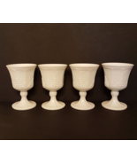 VTG Colony Harvest Grape Leaves Water/Wine Goblet LOT White Indiana Milk... - £23.31 GBP