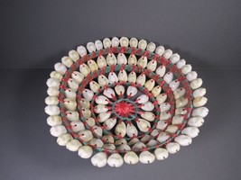 Seashell Basket Cowrie Shells Handmade Woven Nautical Beach Decor 6.25&quot; x  2.25&quot; - £19.80 GBP