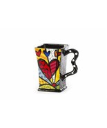 Romero Britto Square Mug A New Day Ceramic 14 oz #3303012 Retired Collec... - £39.04 GBP
