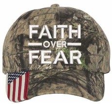 Faith Over Fear Hat Embroidered CWF305 Mossy/Edge Adjustable Hat Faith Fear - £18.91 GBP