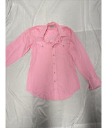 VTG H Bar C Ranchwear Men&#39;s Sz 16 35 Pearl Snap Western Pink Press Shirt - £26.90 GBP