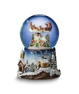 Santa Flying Over Village Musical Water Globe - £59.76 GBP