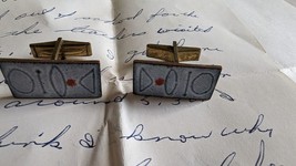 Blue Enamel &amp; Copper Vintage  rectangle Quality UNBRANDED Cuff Links - £26.17 GBP