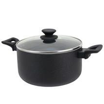 Oster Ashford 6 Quart Aluminum Dutch Oven with Tempered Glass Lid in Black - $84.49