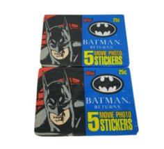 VINTAGE 1992 TOPPS BATMAN RETURNS 2 PACKS OF 5 MOVIE PHOTO STICKERS SEAL... - $9.50
