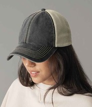 Unisex 6 Panel Mid Profile Vintage Trucker Cap - $251.57 MXN