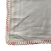 Handkerchief White Hankie Pink Border 12x12” - $11.20