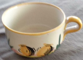 Vintage Hand Crafted Terra Cotta Pottery Coffee Cup - Peru -COLORFUL Pattern - £13.44 GBP