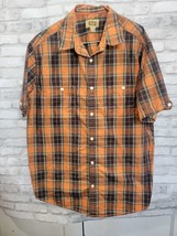 The Foundry Supply Co. SS Black Orange Plaid Button Down 2XL Easy Care C... - $29.99
