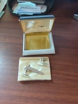 Vintage  Silver Anson Cufflink Tie pin/Tack, Tie Clip Set Orig. Box - £18.69 GBP