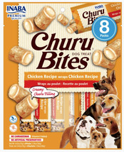 Inaba Churu Bites Dog Treat Chicken Recipe wraps Chicken Recipe 8 count Inaba Ch - £14.24 GBP