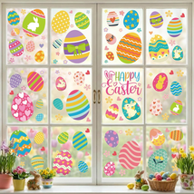9 Sheets Easter Window Clings Decorations, Happy Easter Eggs Window Stic... - $14.77