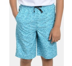 Calvin Klein Big Boys L Caspian Blue Pockets Mosaic Volley Swim Trunks NWT - £13.18 GBP