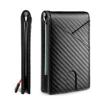 Fashion Carbon Fiber Rfid Men Wallets Money Bag Slim Thin Card Man Wallet Luxury - £61.42 GBP