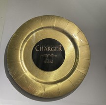 CLASSIC GOLD ROUND DISPOSABLE CHARGER PLATES - 10pc - £21.16 GBP