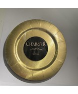 CLASSIC GOLD ROUND DISPOSABLE CHARGER PLATES - 10pc - £21.23 GBP