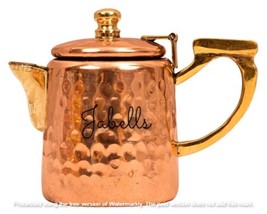 Pure Steel Copper Hammered Milk Pot with Inside Tin Lining &amp; Brass Handle - £37.14 GBP