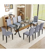 Modern Glass Dining Set: Table &amp; 8 Chairs - $1,583.01 CAD