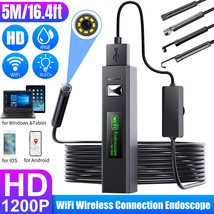 5M LED WiFi Snake Borescope Endoscope 8mm HD Inspection Camera for iOS Android - £36.08 GBP