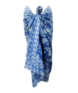 100% Cotton Hand Block Print Sarong Woman's Swimsuit Wrap Cover Up Long ... - $32.37