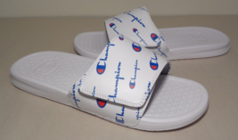 Champion Size 12 M LOGO SLIDE White Sandals New Men&#39;s Shoes - £78.53 GBP