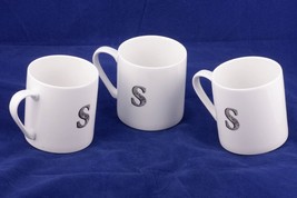 Queens Alphabet Coffee Cup set 3 matching Letter &quot;S&quot; mugs made in England - $12.75