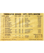 1971 Tidewater Wings 1971-72 Roster AHL Hockey Stats Minor Leagues Vinta... - $27.87 CAD