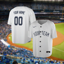 New York Yankees Custom Baseball Jersey Your Name Your Number, XS-5XL US Size - £17.82 GBP - £27.92 GBP