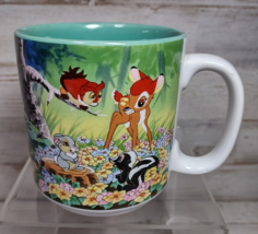 Walt Disney&#39;s Animated Classics Bambi 1942 Coffee Mug Cup Teal Interior 3.75&quot; - £10.83 GBP