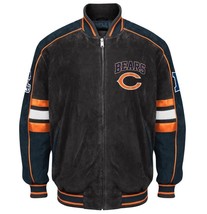 Officially Licensed NFL Chicago Bears Varsity Football Suede Leather Jacket LARG - £80.94 GBP