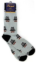 Men&#39;s Best Dad &amp; Mustaches Novelty Crew Dress Socks (Gray) - £15.56 GBP