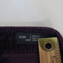 Buffalo David Bitton Women 8/29 Icon Mid Rise Slim Sculpt Purple Corduroy Pants  image 5