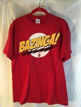 Big Bang Theory Sheldon Cooper Red BAZINGA Men&#39;s T Shirt Top Medium - £5.90 GBP