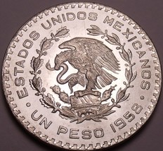 Huge Gem Unc Silver Mexico 1958 Peso~Independencia Y Libertad~Fantastic~Free Shi - £13.11 GBP