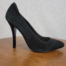 Steve Madden Womens Shoes Size 8M Black Suede Pointed Toe Slip On Heels - £30.11 GBP