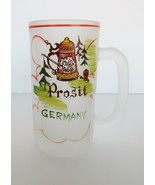 Vtg Beer Mug Frosted Glass Germany Prosit Possibly Gay Fad Hazel Atlas - £11.71 GBP