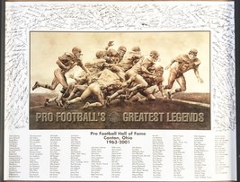 NFL Hall of Fame Poster - Pro Football&#39;s Greatest Legends 1963-2001 EX C... - $20.00