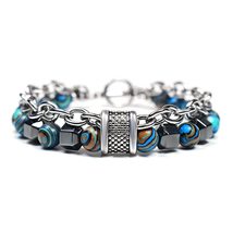 natural stone beads men accessories stainless steel women bracelet Hiphop bracci - £9.59 GBP