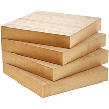 4X Unfinished Mdf Wood Square Blocks Wooden Cutouts Pieces For Diy Crafts Decor - £30.72 GBP