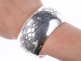 7 1/8&quot; Ben Chavez Navajo Stamped Silver bracelet - $222.75