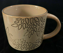 Starbucks 2013 Mug 14oz STONEWARE Coffee Tea Cup Tan Brown Thick Embosse... - $15.33