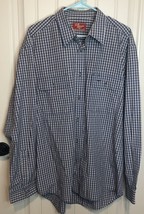 Vintage RM Williams Western Shirt Plaid Blue And White Size XXL - £15.38 GBP