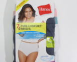 Hanes Women&#39;s 7pk Pure Comfort Organic Cotton Briefs Size 8 (XL) - £15.29 GBP