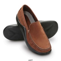 Gentleman&#39;s Mens Walk On Air Suede BROWN Shoes Moccasins SIZE 8 (41) - £34.15 GBP