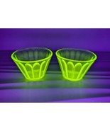 Vintage Hazel Atlas Uranium Ribbon Desert Cups - $18.67
