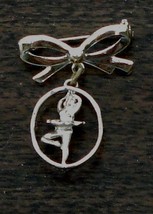 Nice Silver Tone Dangling Dancer Lapel Pin, Very Good Condition - £5.51 GBP